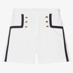Elie Saab-Teen Girls White Cotton Shorts | Childrensalon Outlet