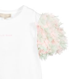 Elie Saab-Teen Girls White Cotton T-Shirt  | Childrensalon Outlet