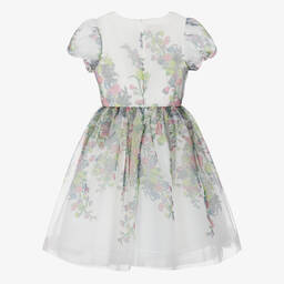 Elie Saab-Teen Girls White Floral Organza Dress | Childrensalon Outlet