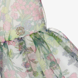 Elie Saab-Teen Girls White Floral Organza Dress | Childrensalon Outlet