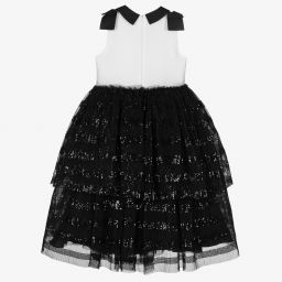 Elie Saab-White & Black Tulle Dress | Childrensalon Outlet