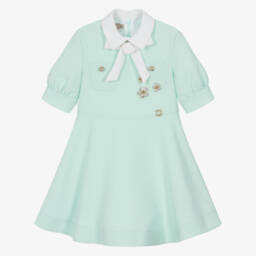 Elie Saab-Youthful Emerald Embellished Bow Dress | Childrensalon Outlet