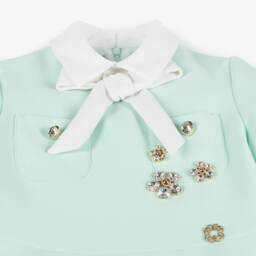 Elie Saab-Youthful Emerald Embellished Bow Dress | Childrensalon Outlet