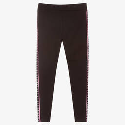Elle-Black Logo Cotton Leggings | Childrensalon Outlet