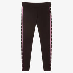 Elle-Black Logo Cotton Leggings | Childrensalon Outlet