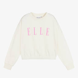 إيل-Cropped Ivory Logo Sweatshirt | Childrensalon Outlet
