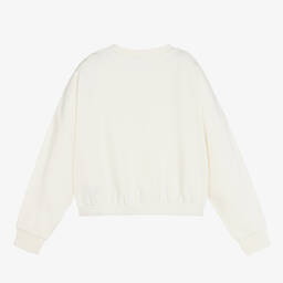 إيل-Cropped Ivory Logo Sweatshirt | Childrensalon Outlet