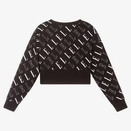 إيل-Girls Black Cotton Sweatshirt | Childrensalon Outlet