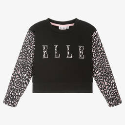 Elle-Girls Black Cotton Sweatshirt | Childrensalon Outlet