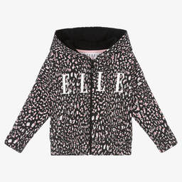 إيل-Girls Black Logo Zip-Up Hoodie | Childrensalon Outlet