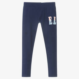 Elle-Girls Blue Cotton Leggings | Childrensalon Outlet