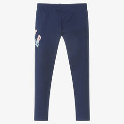 Elle-Girls Blue Cotton Leggings | Childrensalon Outlet