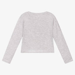 إيل-Girls Grey Cotton Top | Childrensalon Outlet