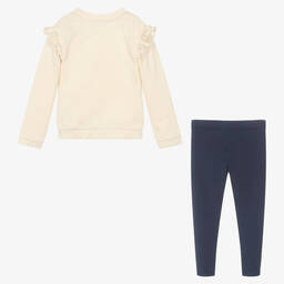 إيل-Girls Ivory & Blue Leggings Set | Childrensalon Outlet