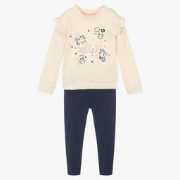 إيل-Girls Ivory & Blue Leggings Set | Childrensalon Outlet