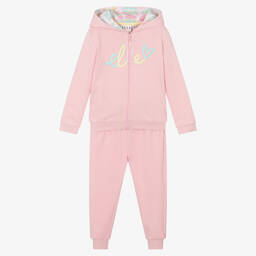 إيل-Girls Pink Cotton Tracksuit | Childrensalon Outlet