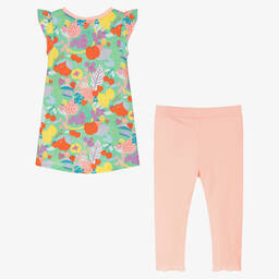 إيل-Girls Pink & Green Legging Set | Childrensalon Outlet