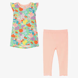 إيل-Girls Pink & Green Legging Set | Childrensalon Outlet