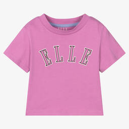 إيل-Girls Violet Cotton Logo T-Shirt | Childrensalon Outlet