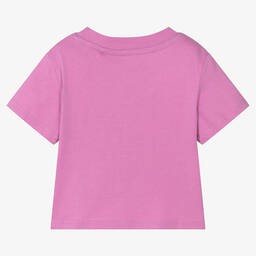 إيل-Girls Violet Cotton Logo T-Shirt | Childrensalon Outlet