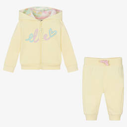 إيل-Girls Yellow Cotton Tracksuit | Childrensalon Outlet