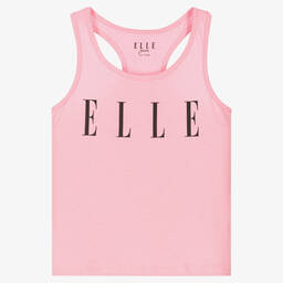 إيل-Pink Cotton Logo Vest Top | Childrensalon Outlet
