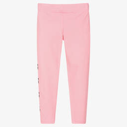 Elle-Pink Logo Cotton Leggings | Childrensalon Outlet