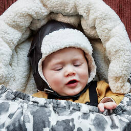 Elodie-قبعة أطفال ولادي جلد صناعي لون أسود | Childrensalon Outlet