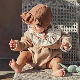 Elodie-Бежевый хлопковый чепец | Childrensalon Outlet