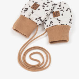 Elodie-Girls Ivory Dalmatian Snuggle Mittens | Childrensalon Outlet