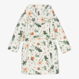 Elodie-Кремовый велюровый халат с цветами | Childrensalon Outlet