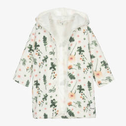 Elodie-Кремовый велюровый халат с цветами | Childrensalon Outlet