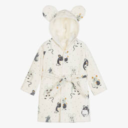 Elodie-Ivory & Grey Mouse Bathrobe | Childrensalon Outlet