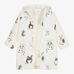 Elodie-Ivory & Grey Mouse Bathrobe | Childrensalon Outlet