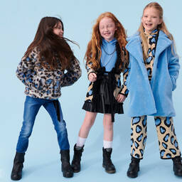 Elsy-Beige Leopard Print Hoodie | Childrensalon Outlet