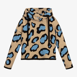 Elsy-Beige Leopard Print Hoodie | Childrensalon Outlet