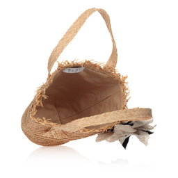 إلسي-خقيبة قش رافيا لون بيج للبنات (25سم) | Childrensalon Outlet