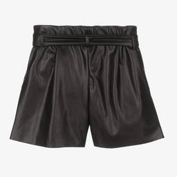 Elsy-Black Faux Leather Shorts | Childrensalon Outlet