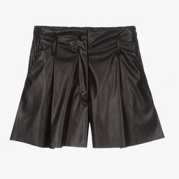 Elsy-Black Faux Leather Shorts | Childrensalon Outlet