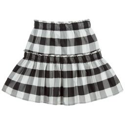 Elsy-Black & White Checked Skirt | Childrensalon Outlet