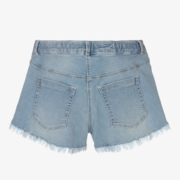 Elsy-Blue Denim Flared Shorts | Childrensalon Outlet