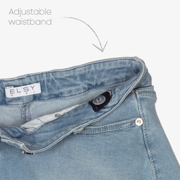 Elsy-Blue Denim Flared Shorts | Childrensalon Outlet