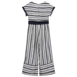 Elsy-جمبسوت فيسكوز مقلم لون كحلي وعاجي للبنات | Childrensalon Outlet