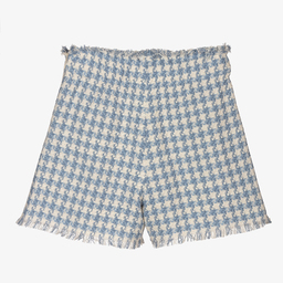 Elsy-Кремово-голубые шорты из твида | Childrensalon Outlet