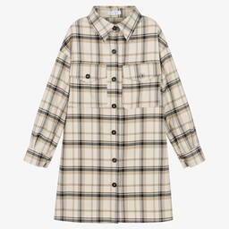 Elsy-Girls Beige & Black Check Belted Dress | Childrensalon Outlet