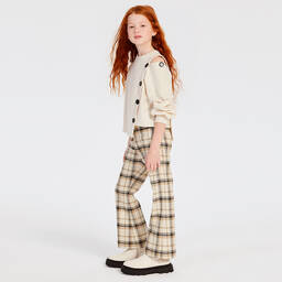 Elsy-Бежевые брюки-клеш в клетку | Childrensalon Outlet