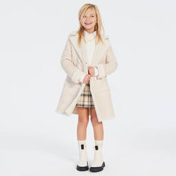 Elsy-Бежевая юбка-шорты в клетку со складками | Childrensalon Outlet