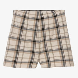 Elsy-Бежевая юбка-шорты в клетку со складками | Childrensalon Outlet
