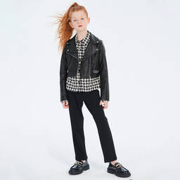 Elsy-Girls Black Faux Leather Biker Jacket | Childrensalon Outlet