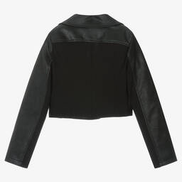 Elsy-Girls Black Faux Leather Biker Jacket | Childrensalon Outlet